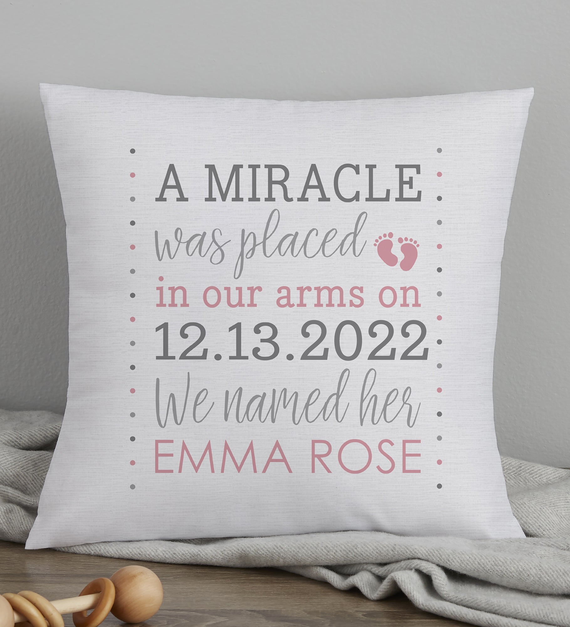 Baby Girl&#39;s Story Personalized Keepsake Pillow